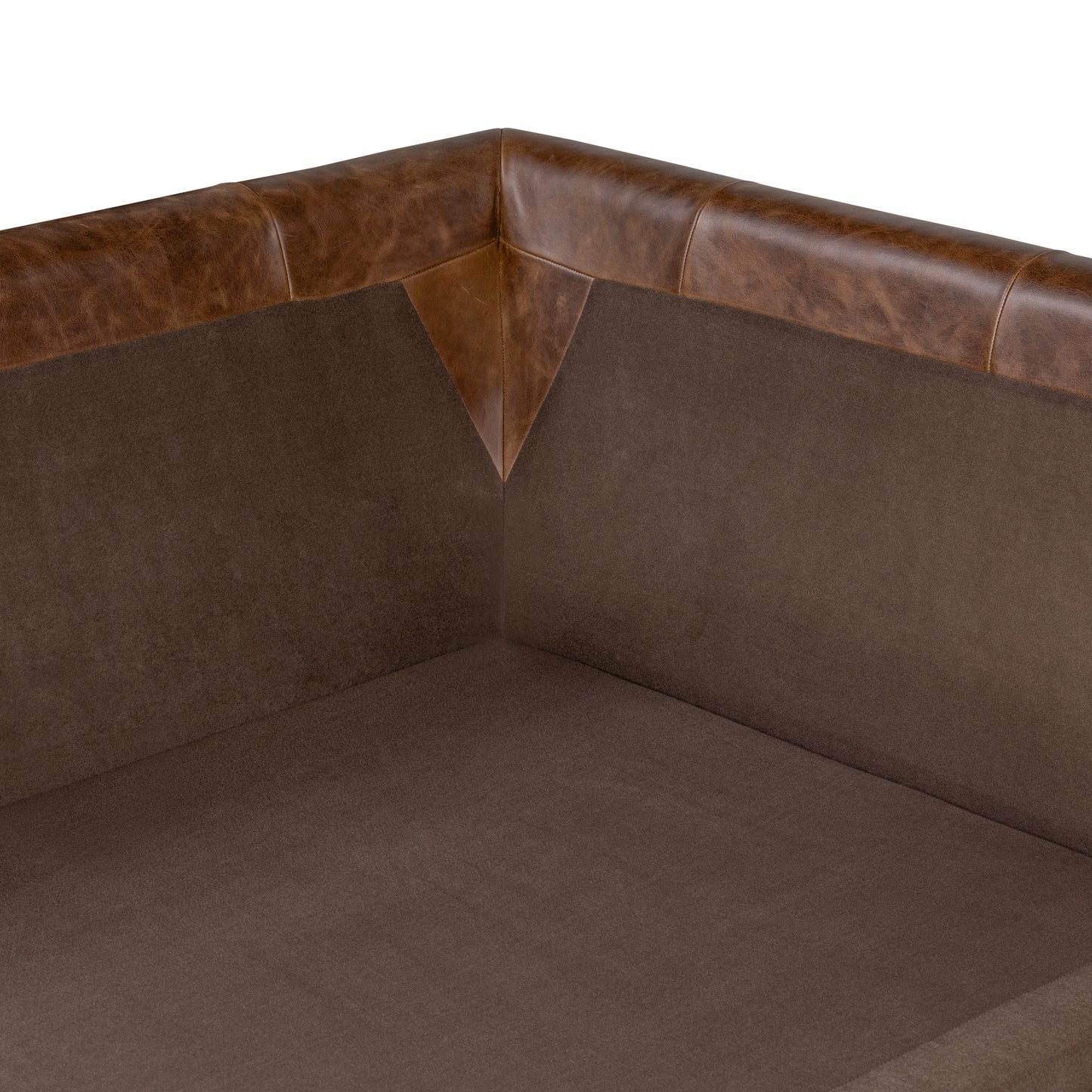 Catania 116.5" Leather Left-Facing Bumper Sectional Sofa | Chocolate Brown