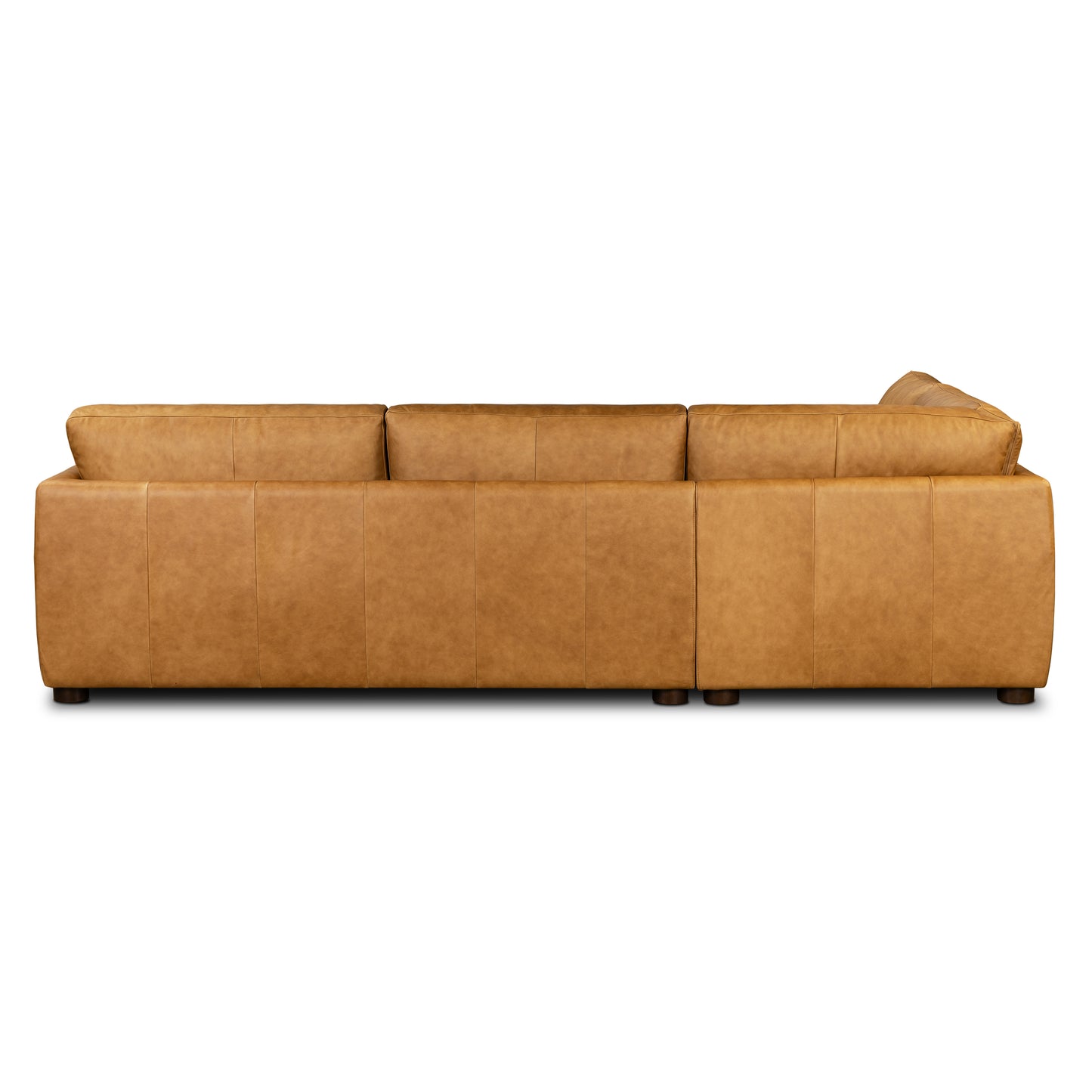 Catania 116.5" Leather Left-Facing Bumper Sectional Sofa | Cognac Tan