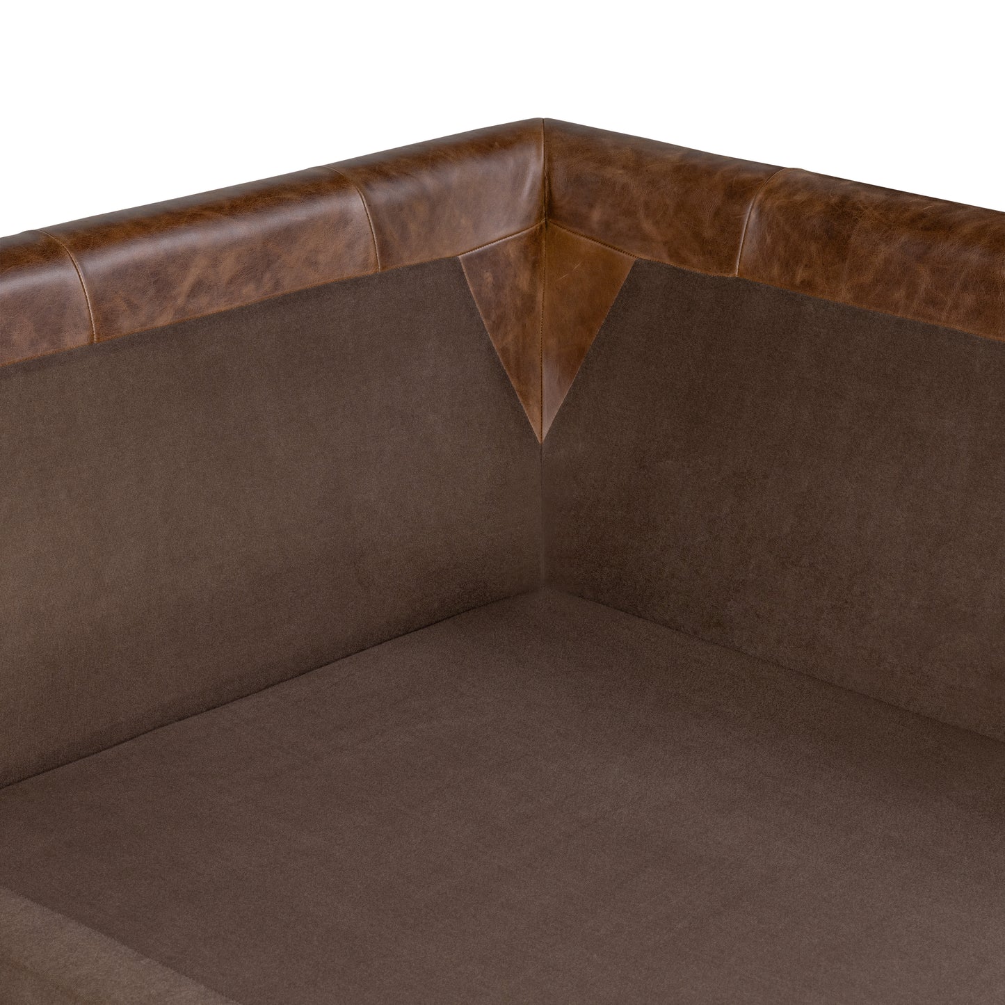 Catania 116.5" Leather Right-Facing Bumper Sectional Sofa | Chocolate Brown
