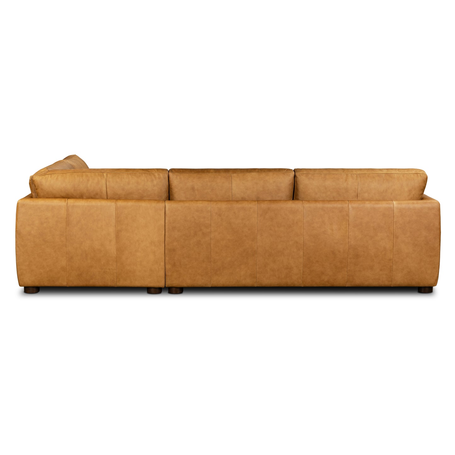 Catania 116.5" Leather Right-Facing Bumper Sectional Sofa | Cognac Tan