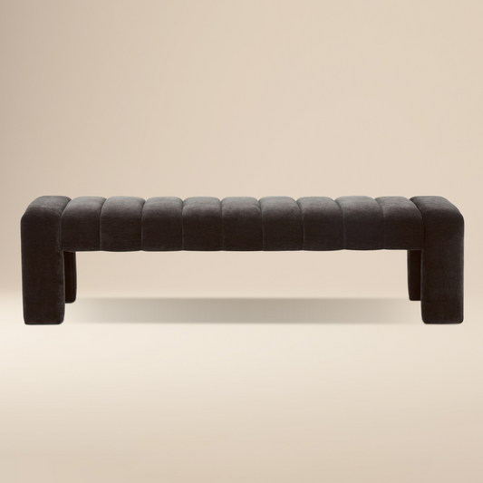 Canale 63" Fabric Bench | Ganache Brown