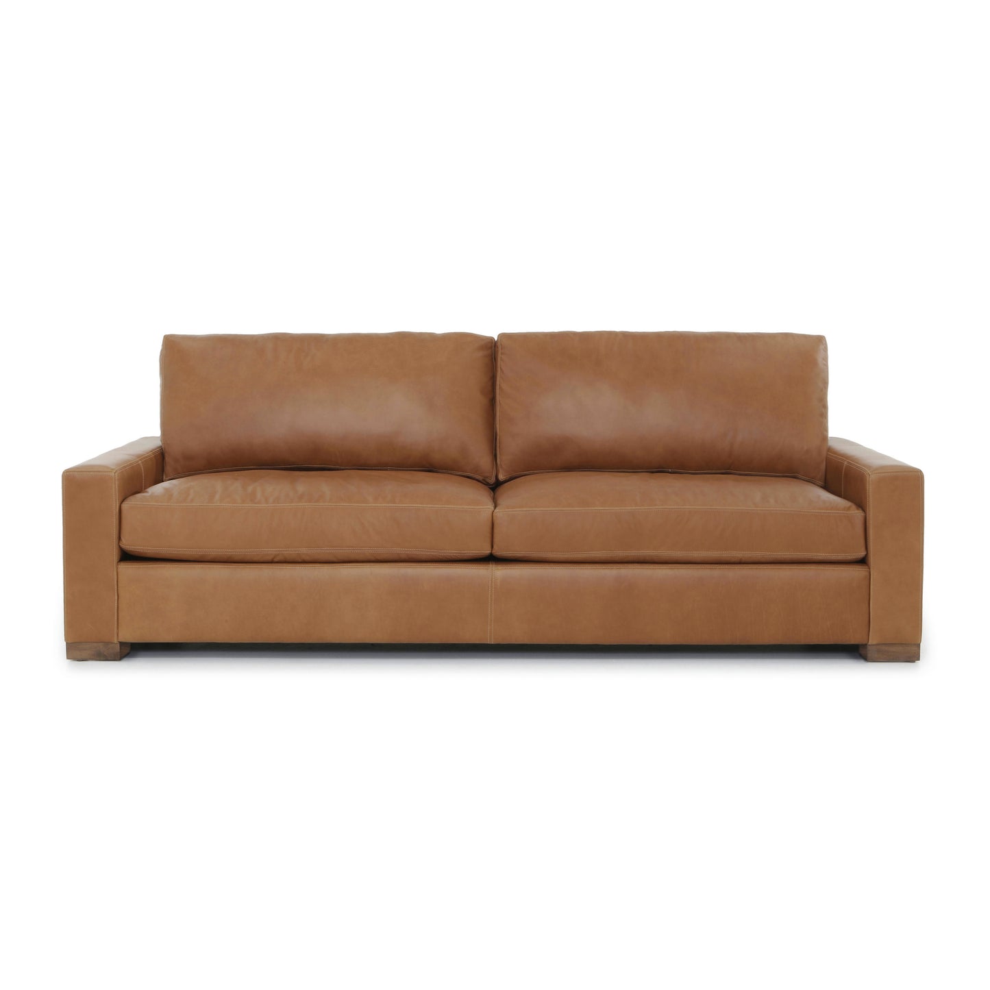 Audrey Leather Sofa | Barrel Brown | 108"