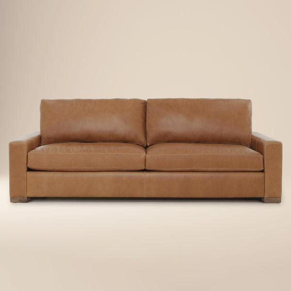 Audrey Leather Sofa | Barrel Brown | 84"