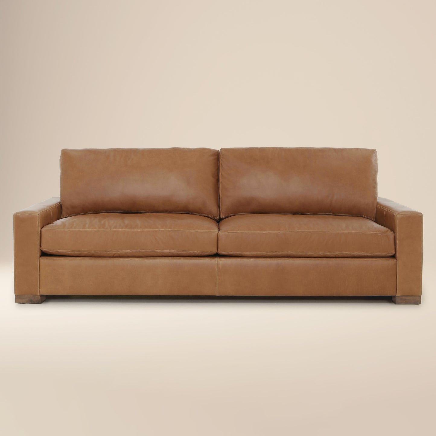 Audrey Leather Sofa | Barrel Brown | 108"