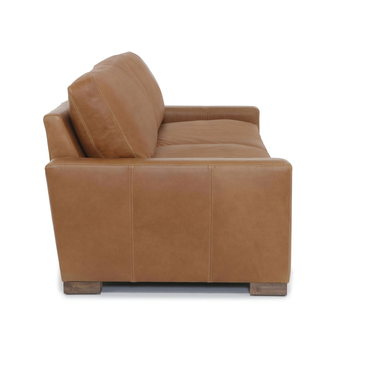 Audrey Leather Sofa | Barrel Brown | 108"