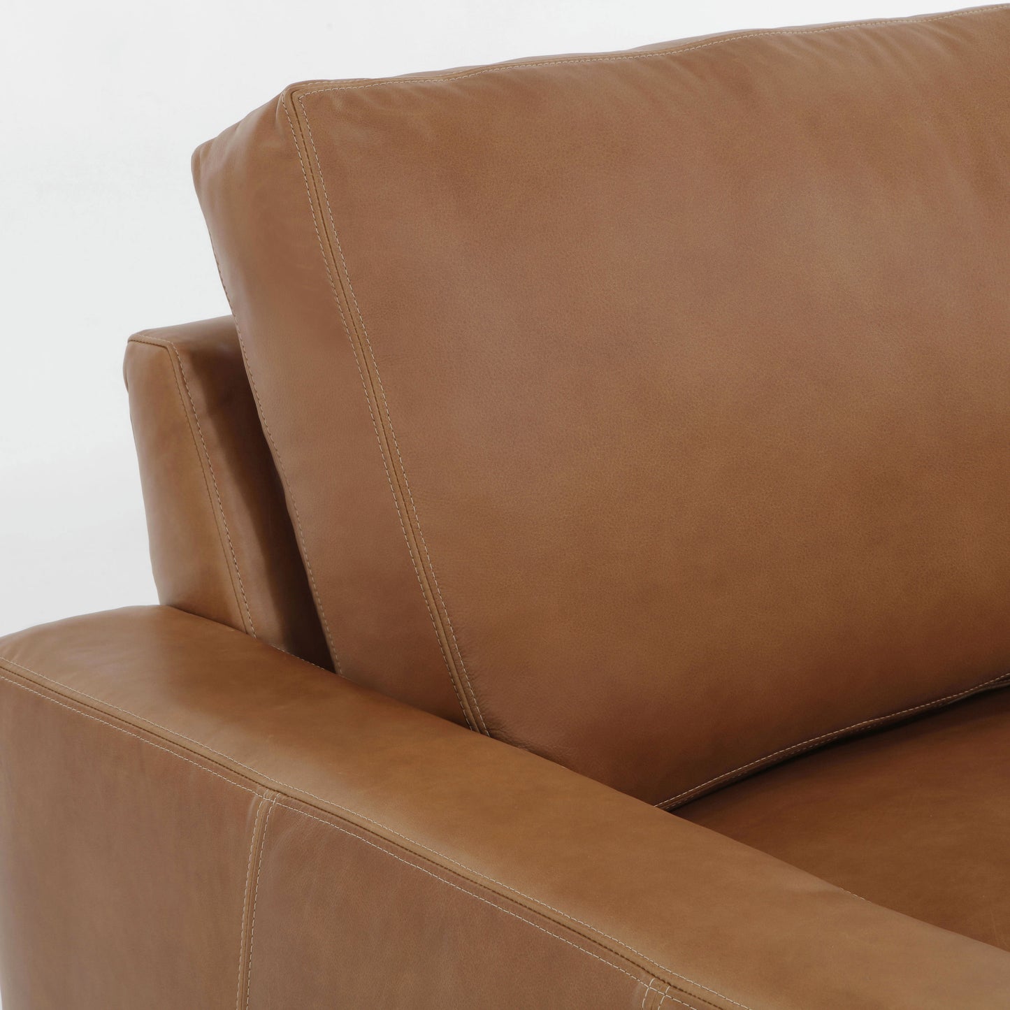 Audrey Leather Sofa | Barrel Brown | 108"