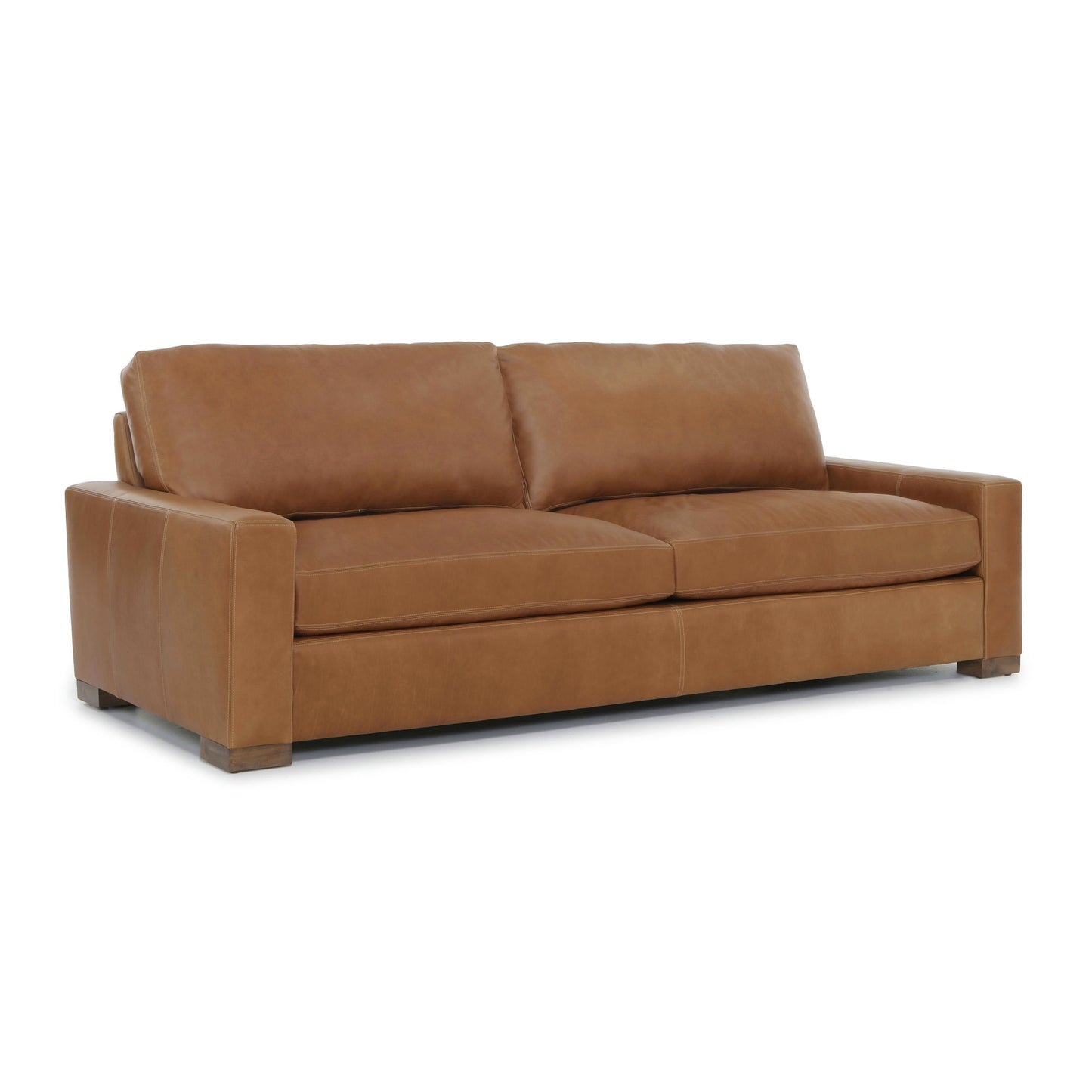 Audrey Leather Sofa | Barrel Brown | 84"