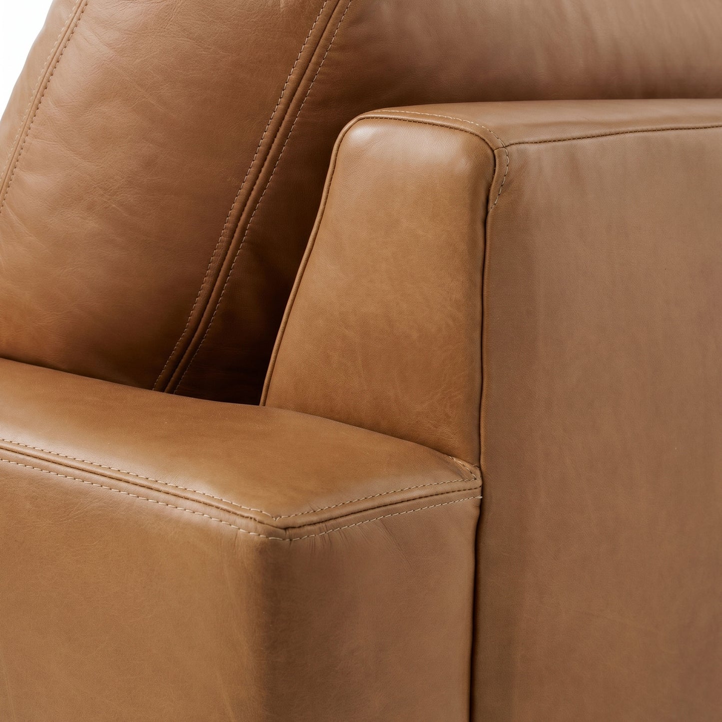 Audrey Leather Sofa | Barrel Brown | 96"