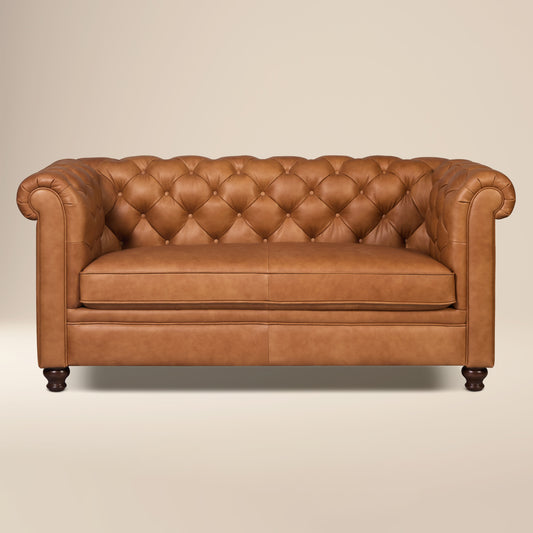 Lyon 72" Leather Apartment Sofa | Cognac Tan