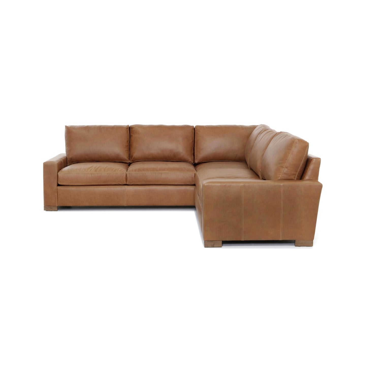 Audrey Leather L-Shaped Corner Sectional | Barrel Brown | 108"