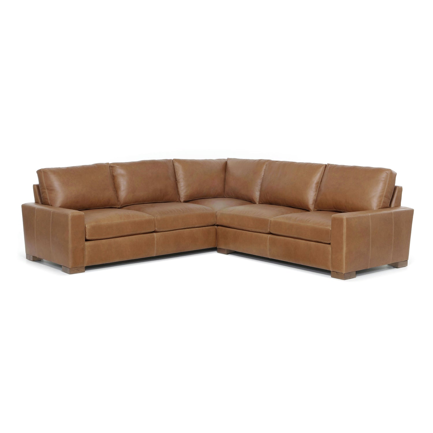 Audrey Leather L-Shaped Corner Sectional | Barrel Brown | 124