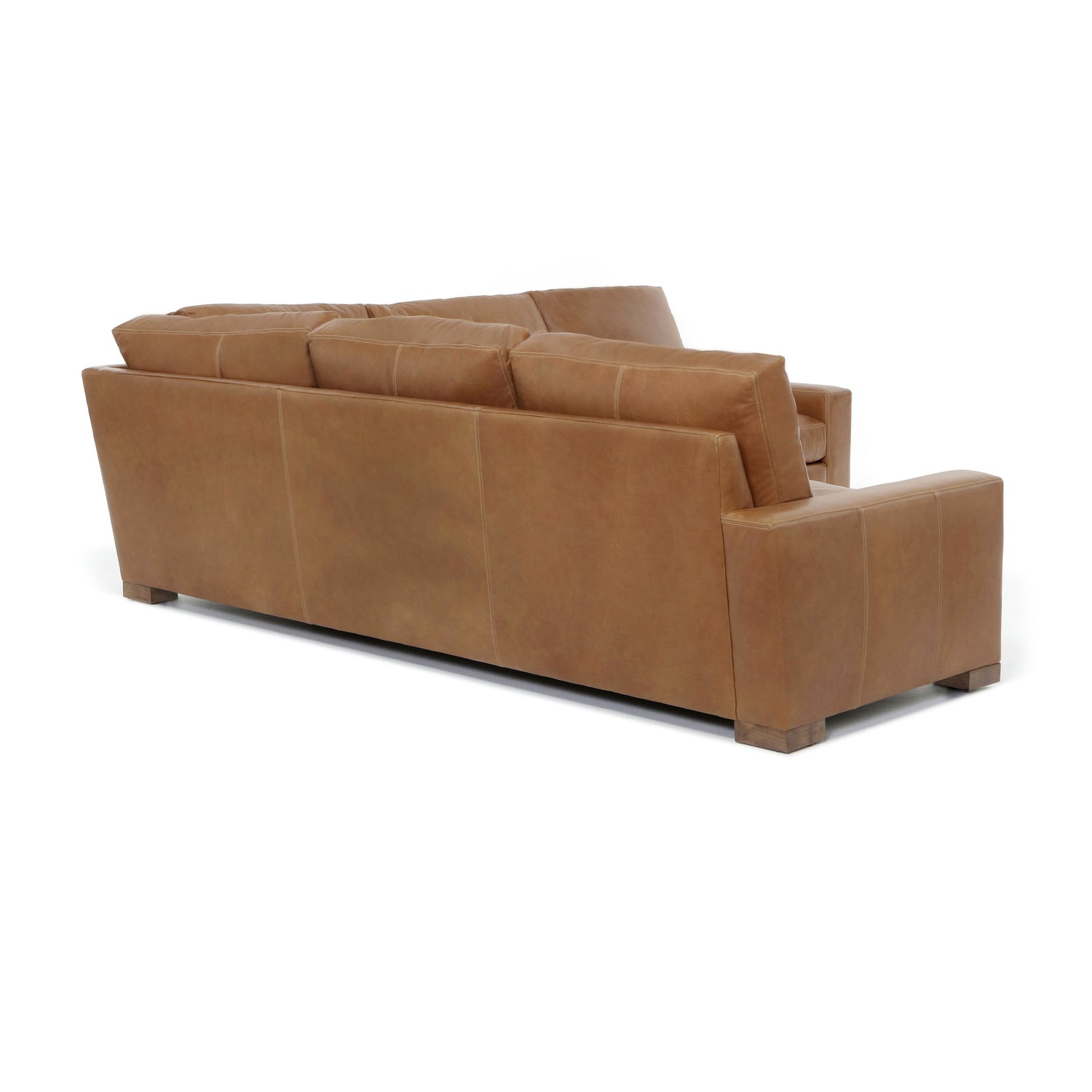 Audrey Leather L-Shaped Corner Sectional | Barrel Brown | 124