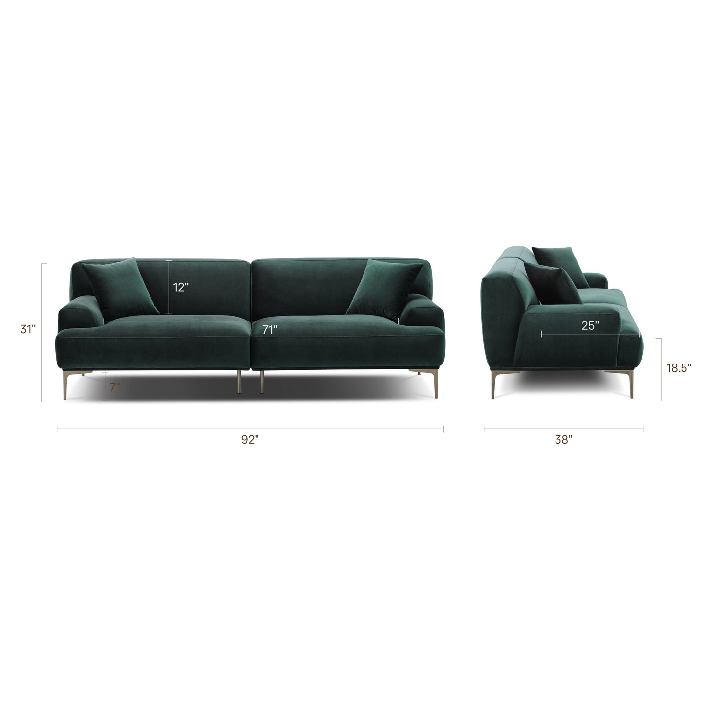 Mineta 92" Sofa | Amalfi Blue