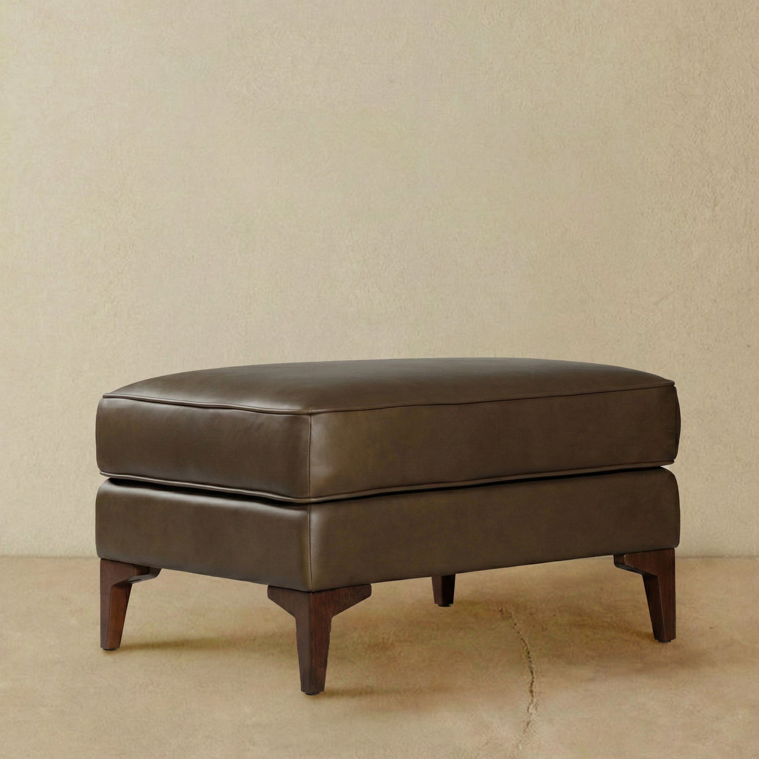 Essex Leather Ottoman 2.0 | Cocoa Brown lifestyle_image