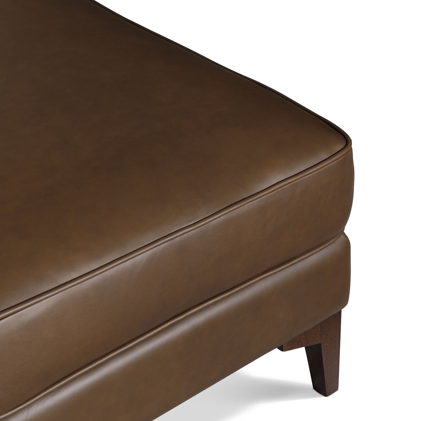 Essex Leather Ottoman 2.0 | Cocoa Brown