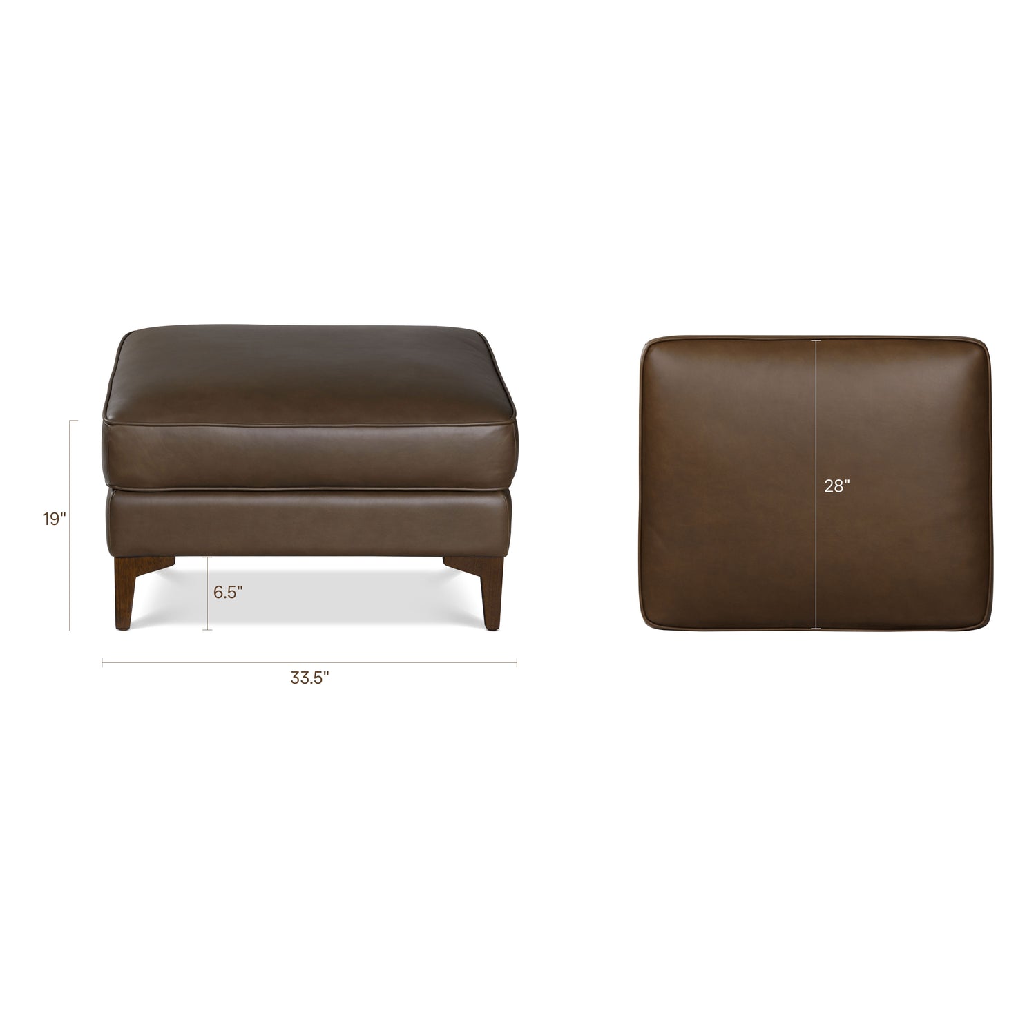 Essex Leather Ottoman 2.0 | Cocoa Brown 