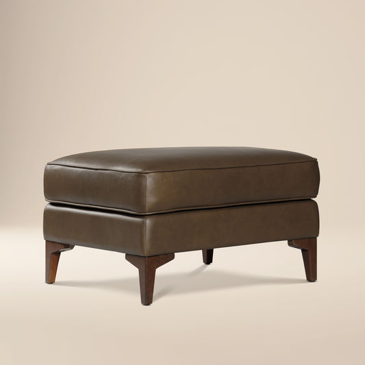 Essex Leather Ottoman 2.0 | Cocoa Brown