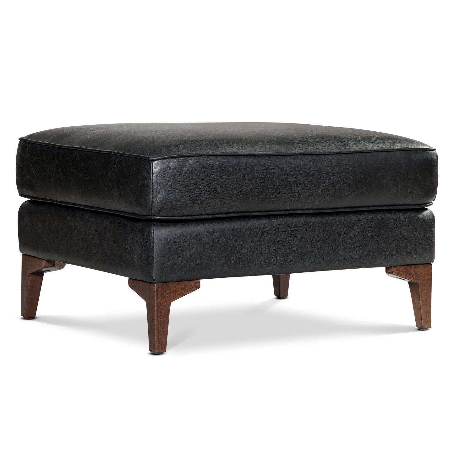 Essex Leather Ottoman 2.0 | Onyx Black