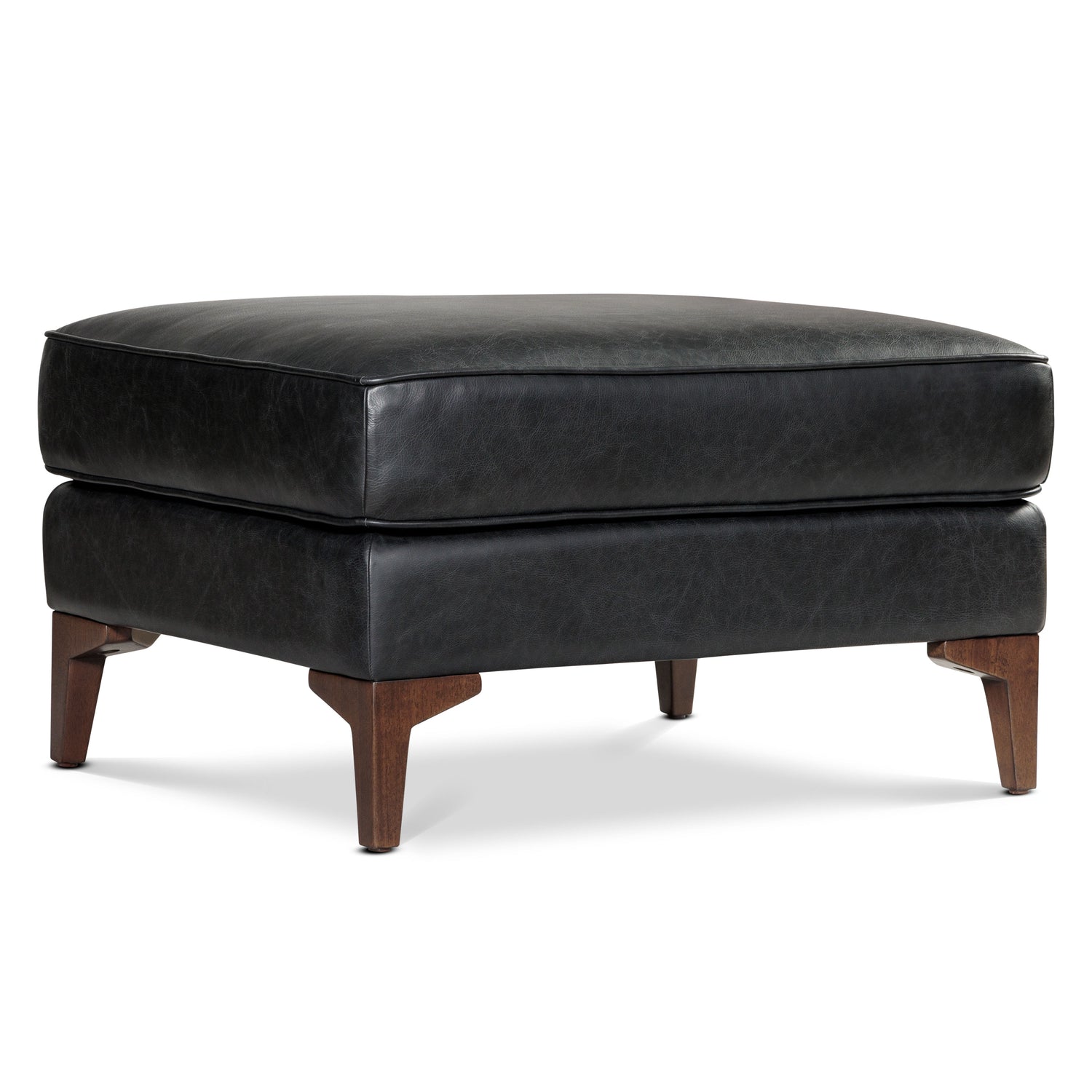 Essex Leather Ottoman 2.0 | Onyx Black 