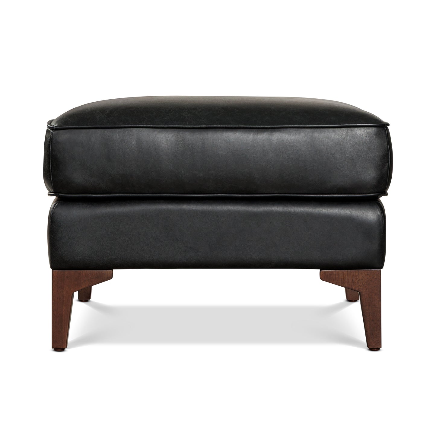 Essex Leather Ottoman 2.0 | Onyx Black