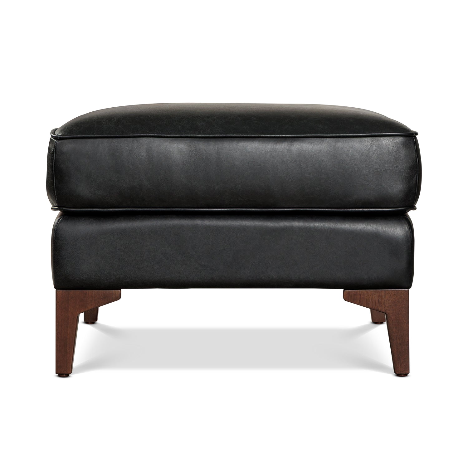 Essex Leather Ottoman 2.0 | Onyx Black 