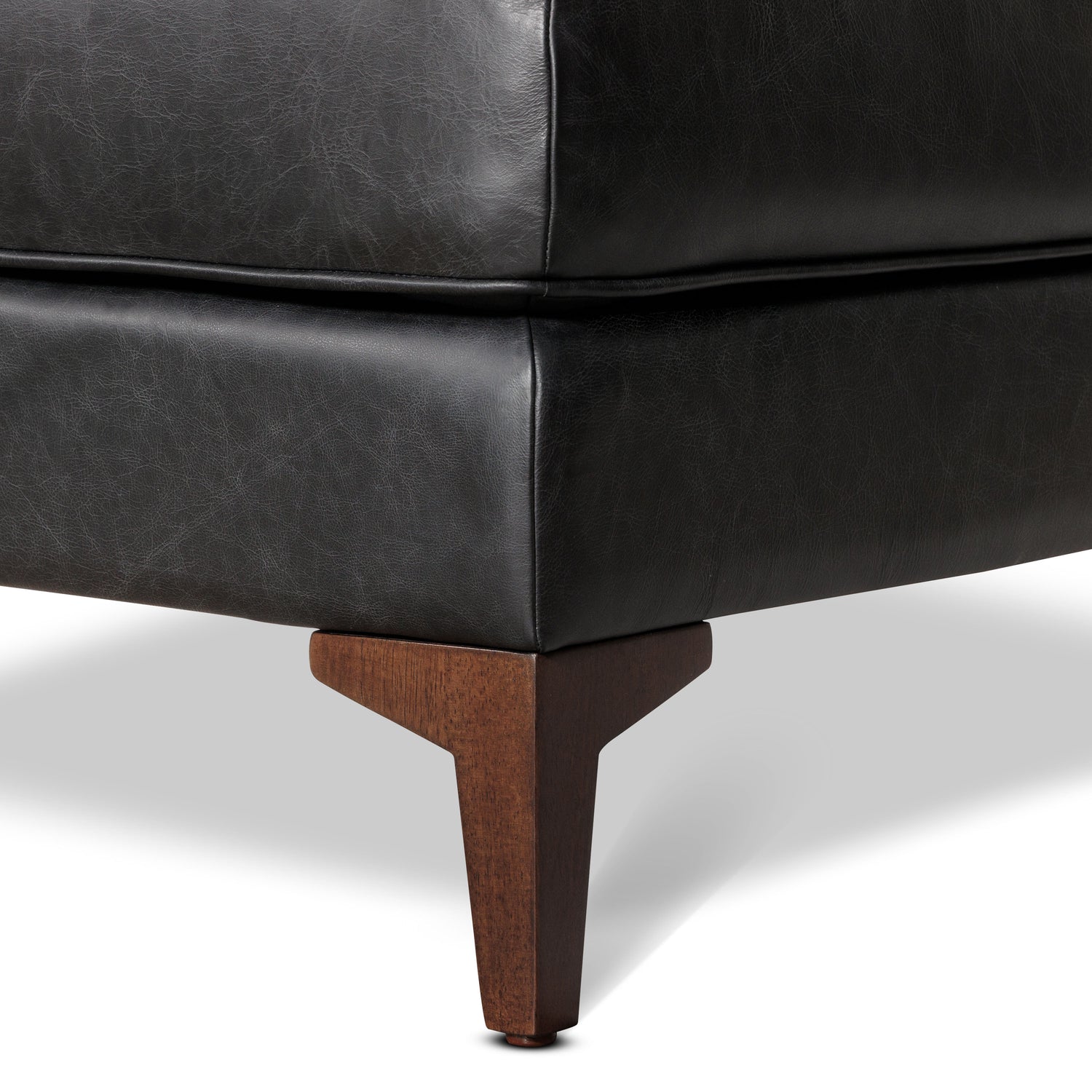 Essex Leather Ottoman 2.0 | Onyx Black 