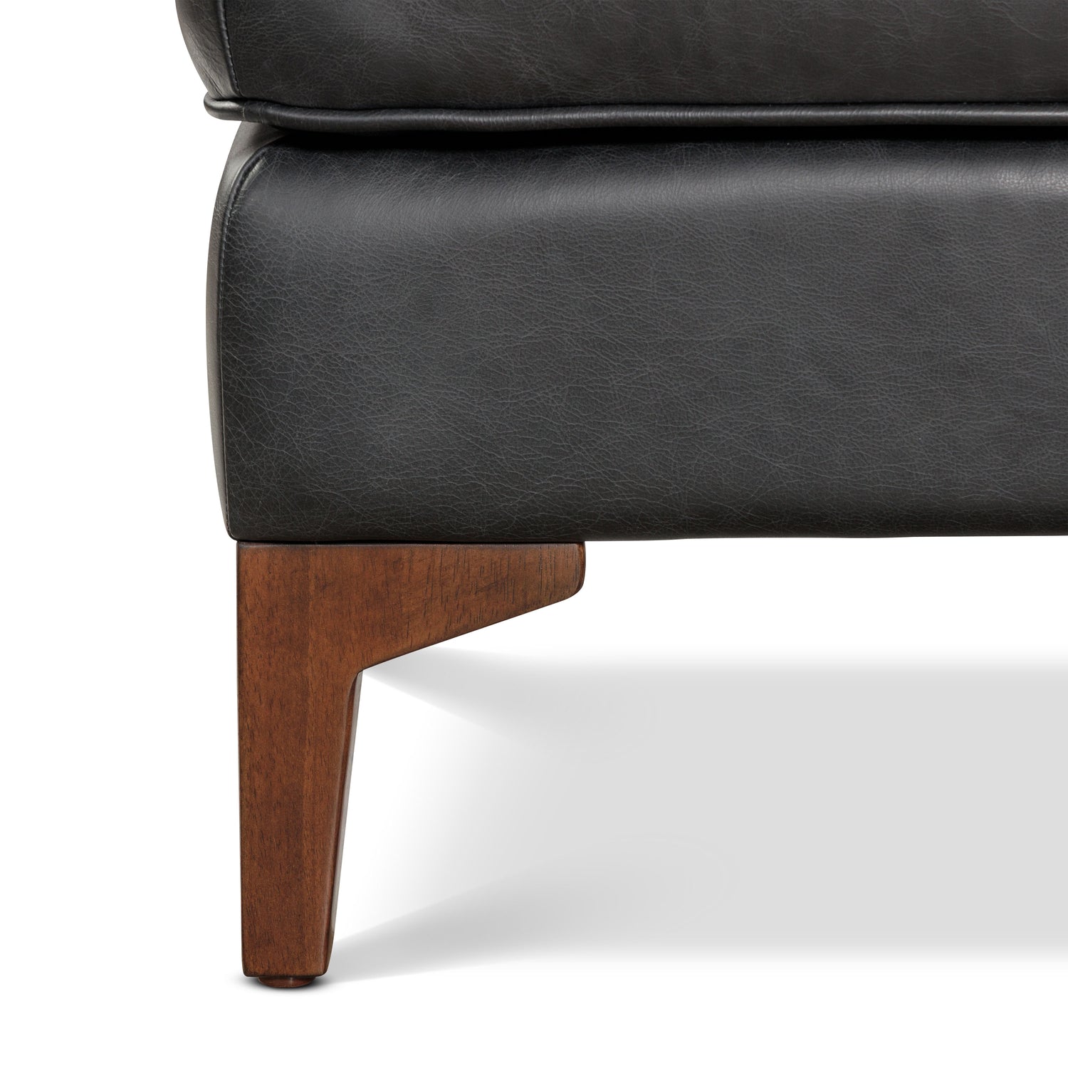 Essex Leather Ottoman 2.0 | Onyx Black 