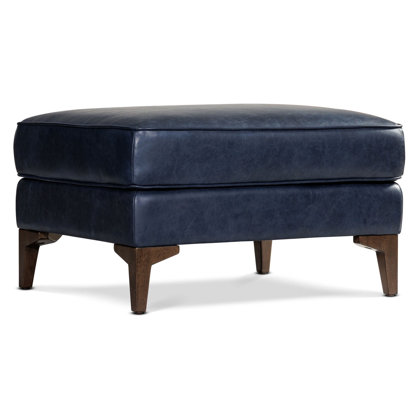 Essex Leather Ottoman 2.0 | Midnight Blue