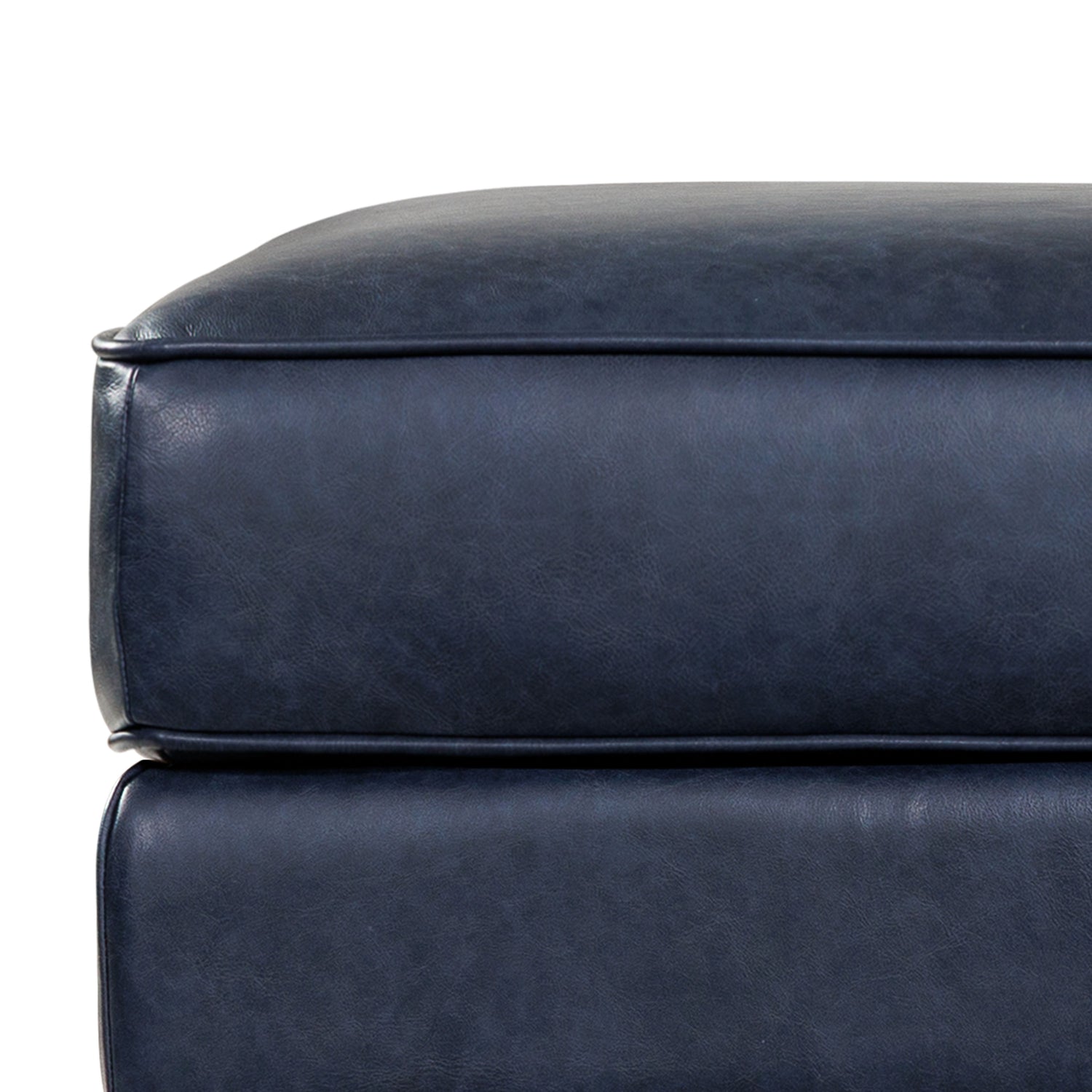 Essex Leather Ottoman 2.0 | Midnight Blue 