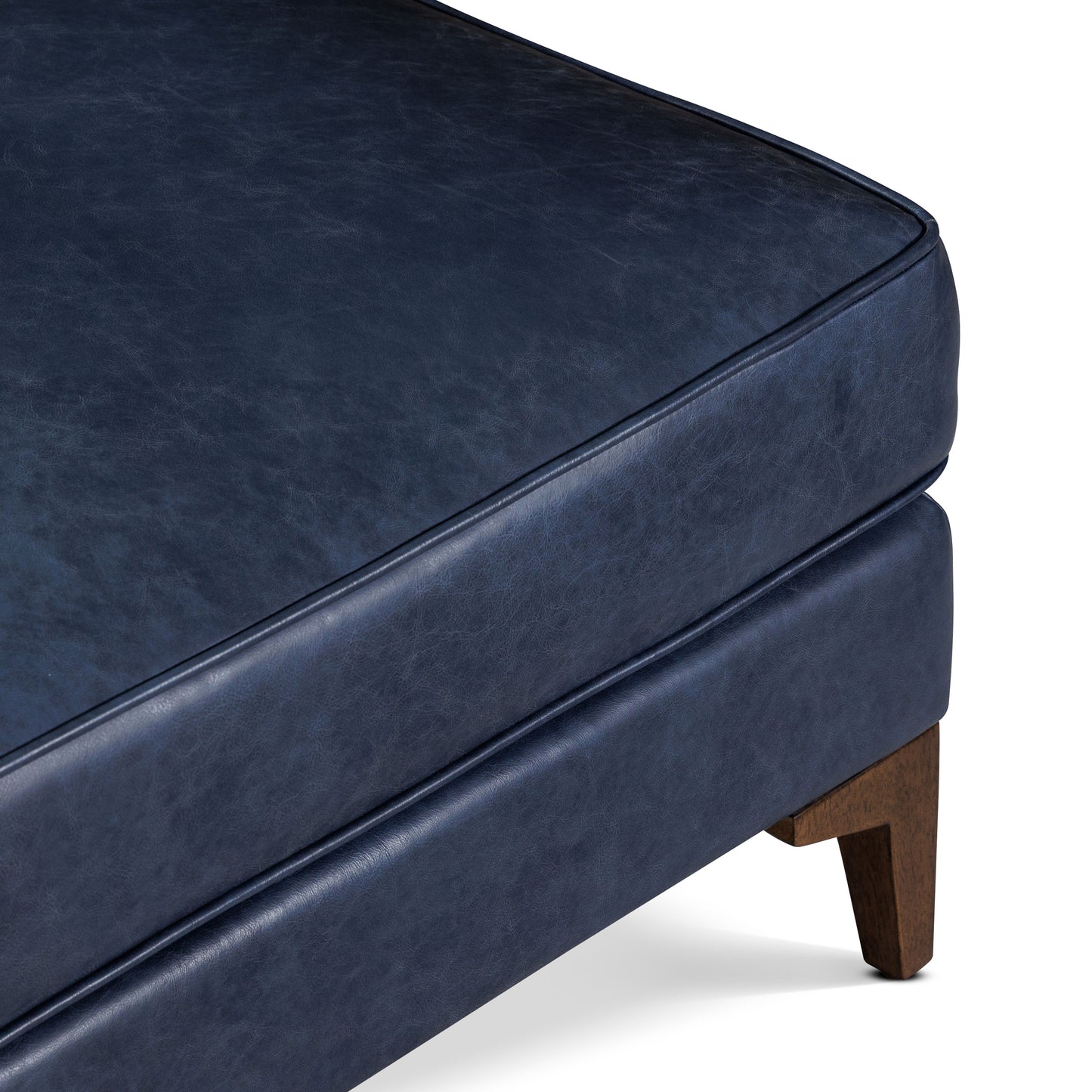 Essex Leather Ottoman 2.0 | Midnight Blue