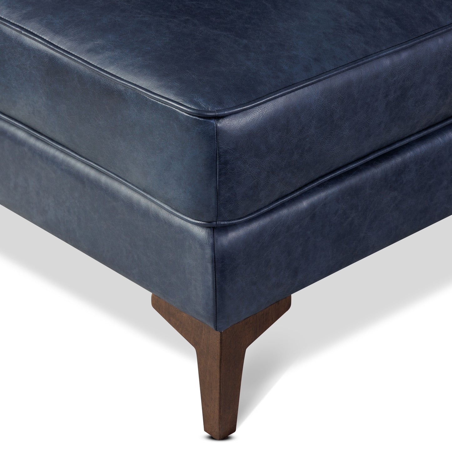 Essex Leather Ottoman 2.0 | Midnight Blue