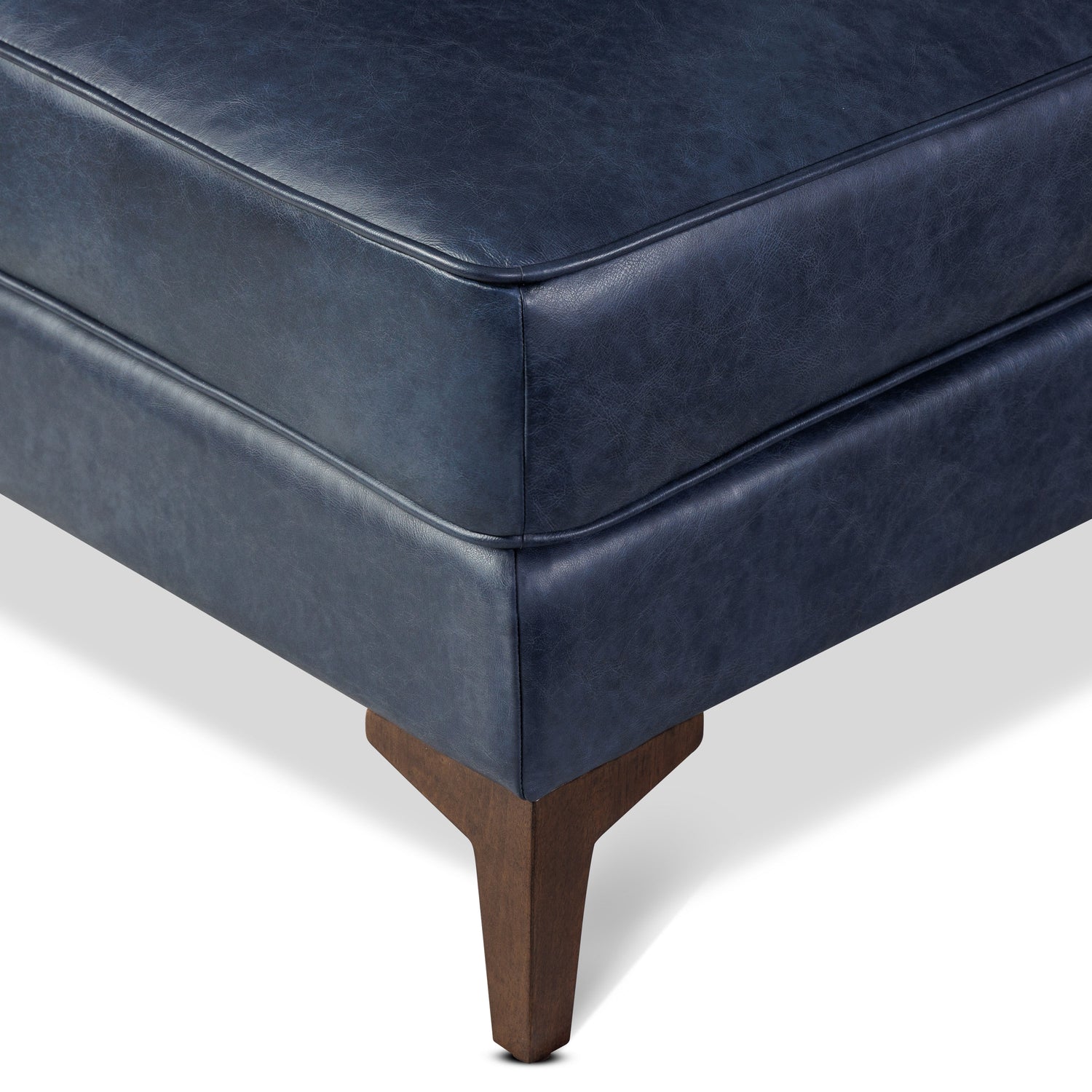 Essex Leather Ottoman 2.0 | Midnight Blue 