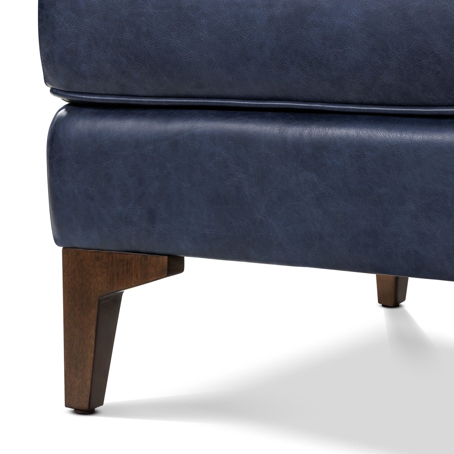 Essex Leather Ottoman 2.0 | Midnight Blue