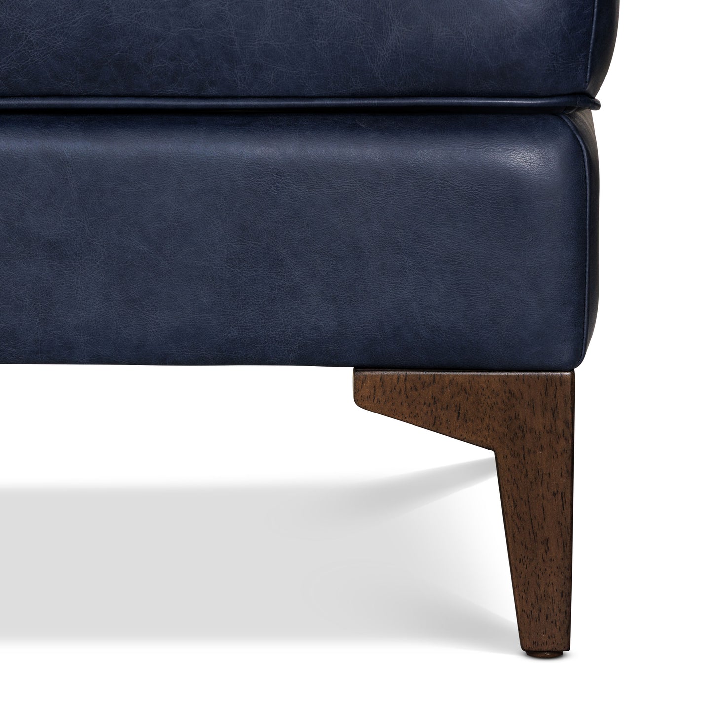 Essex Leather Ottoman 2.0 | Midnight Blue