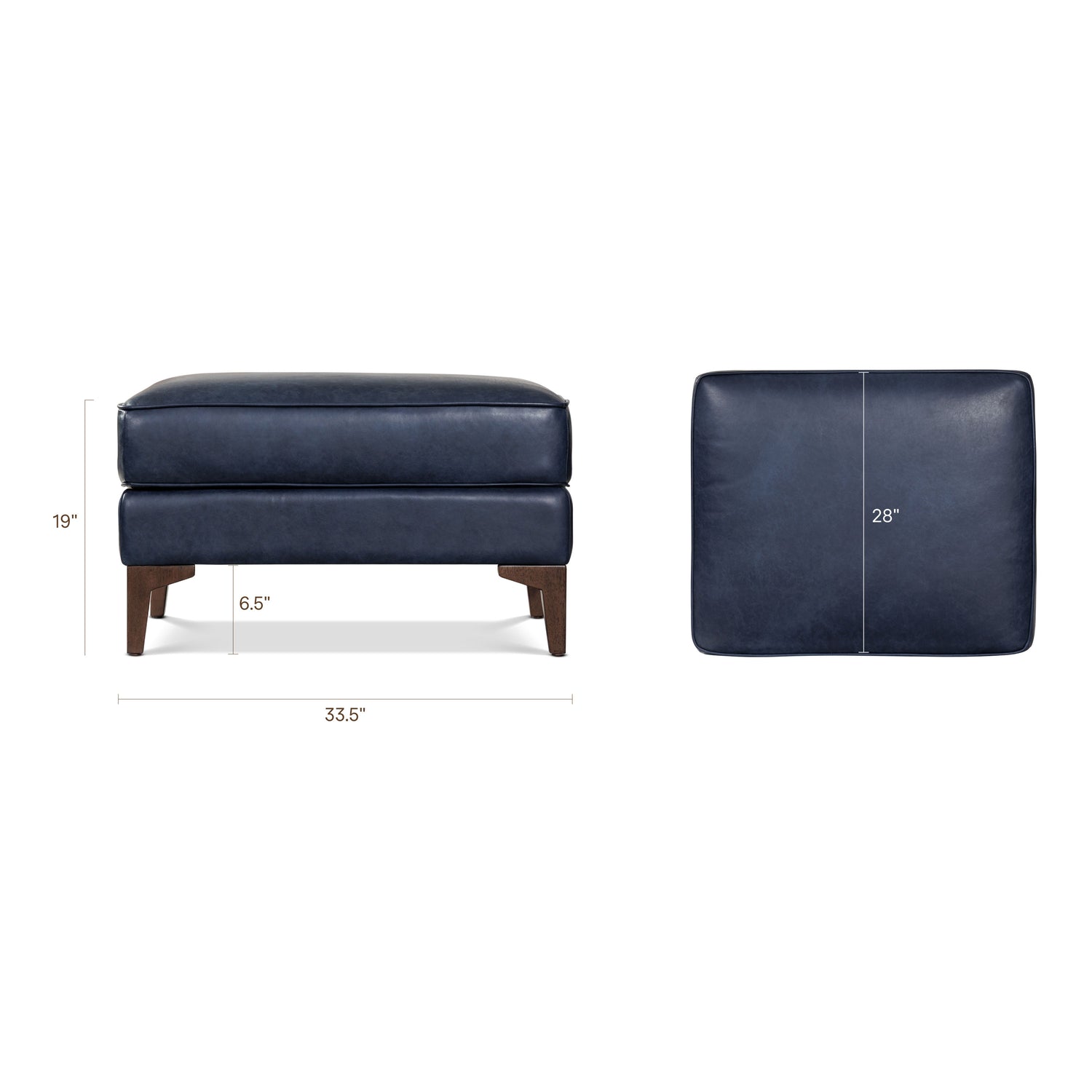 Essex Leather Ottoman 2.0 | Midnight Blue 