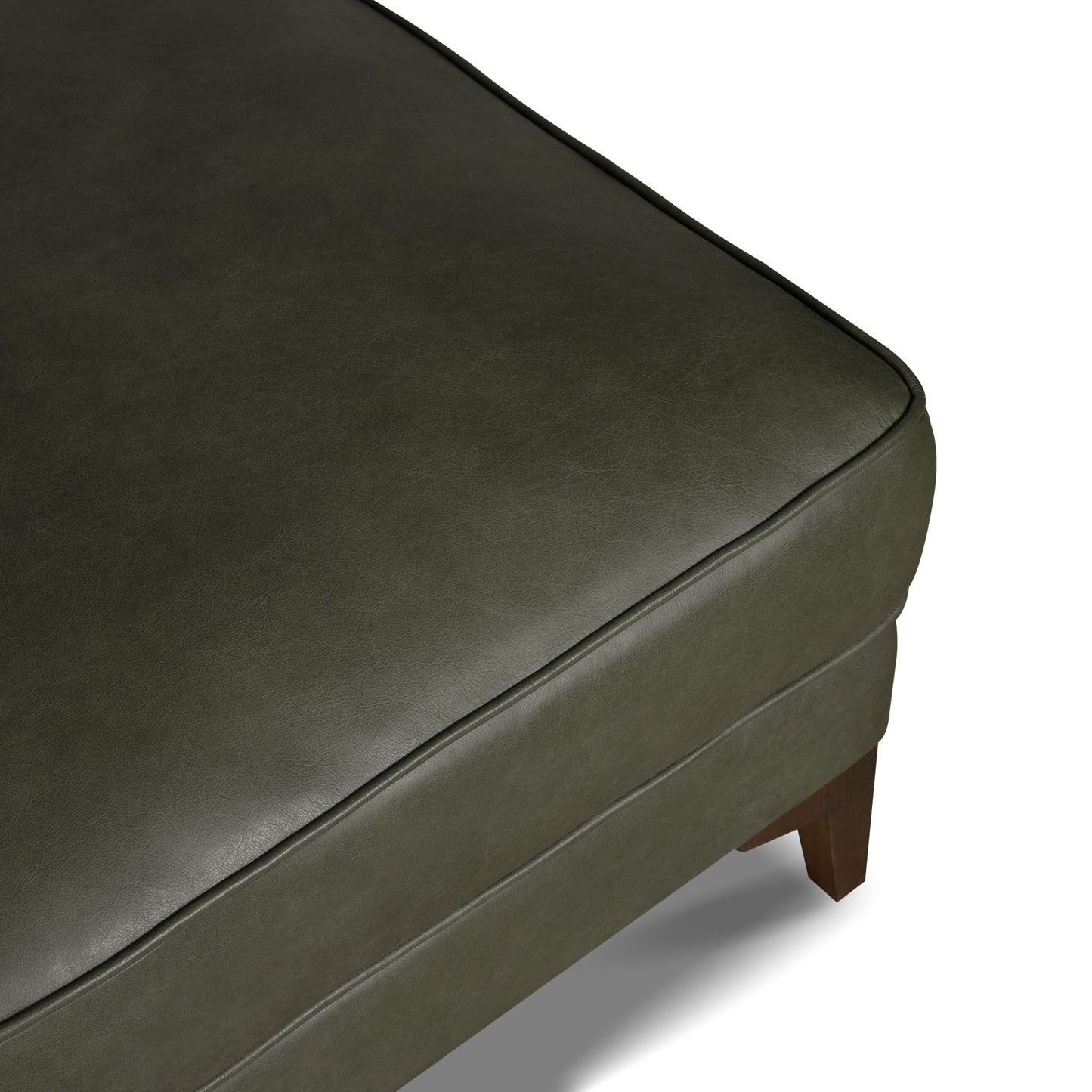 Essex Leather Ottoman 2.0 | Olivine Green