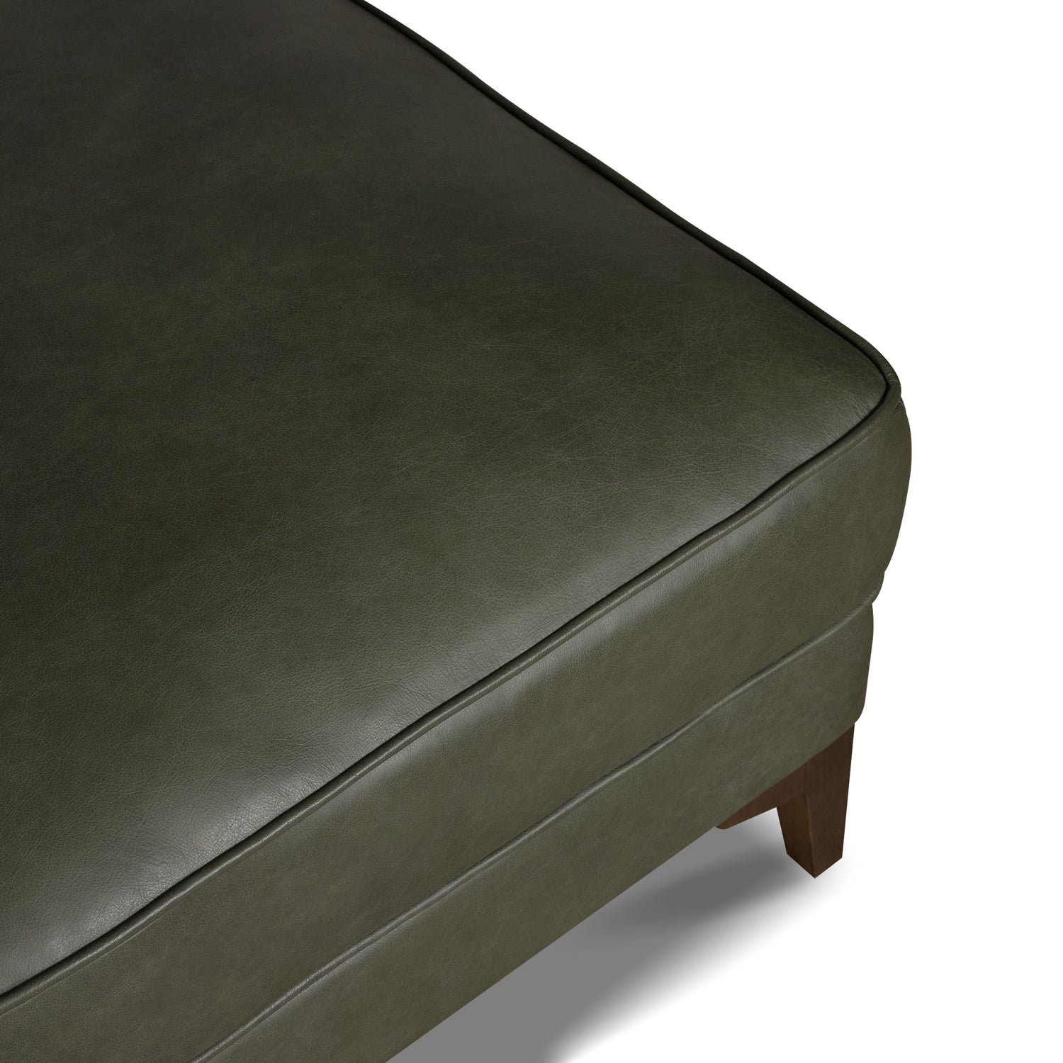 Essex Leather Ottoman 2.0 | Olivine Green 