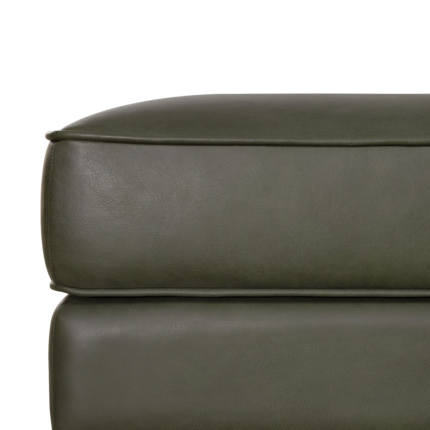 Essex Leather Ottoman 2.0 | Olivine Green 