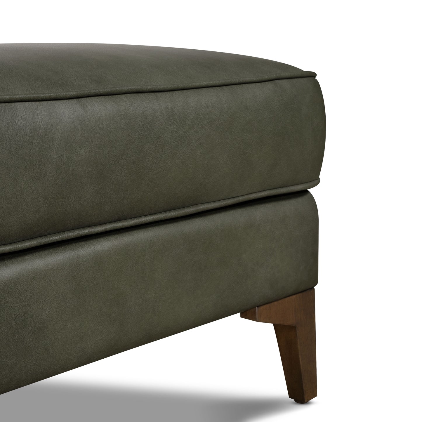 Essex Leather Ottoman 2.0 | Olivine Green