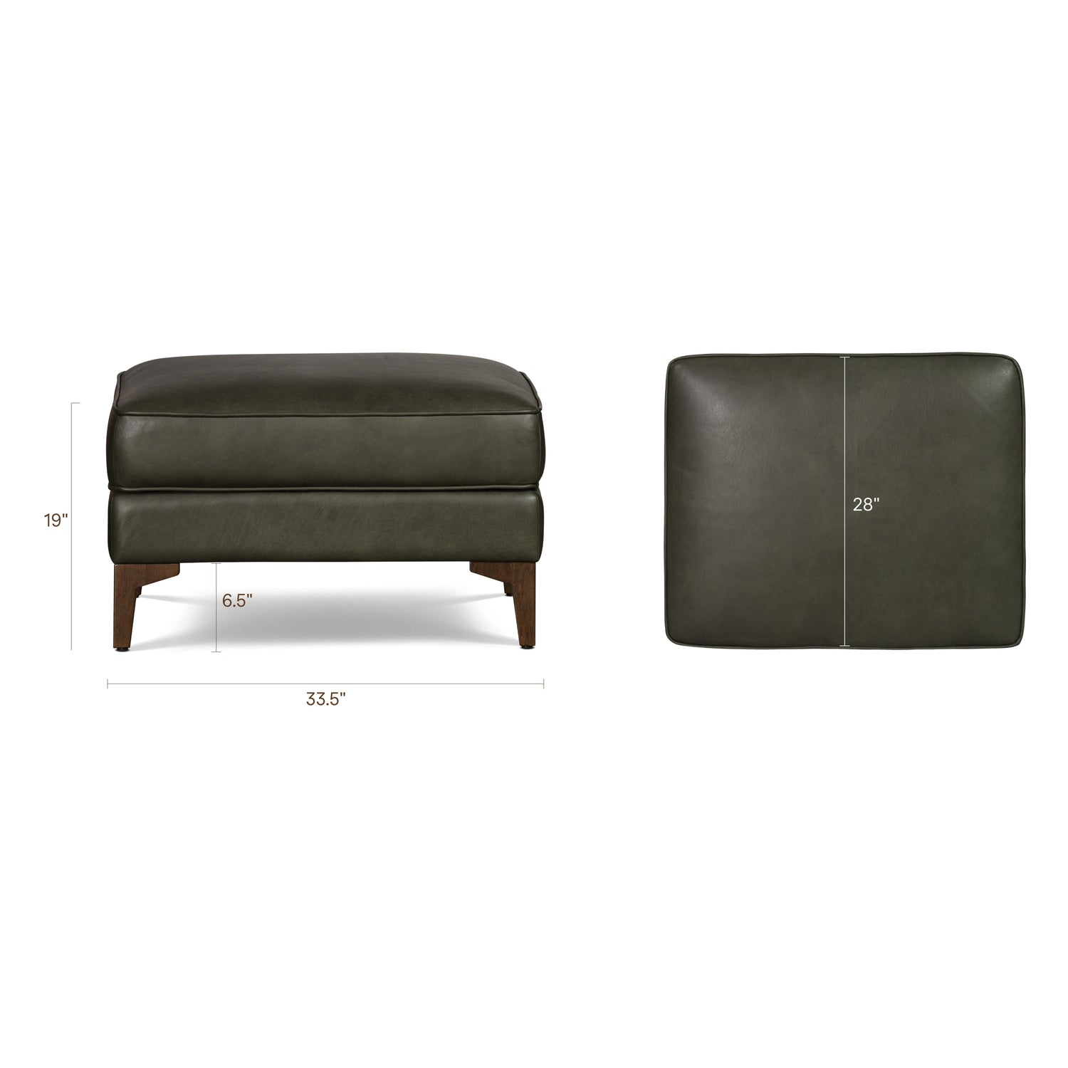 Essex Leather Ottoman 2.0 | Olivine Green 