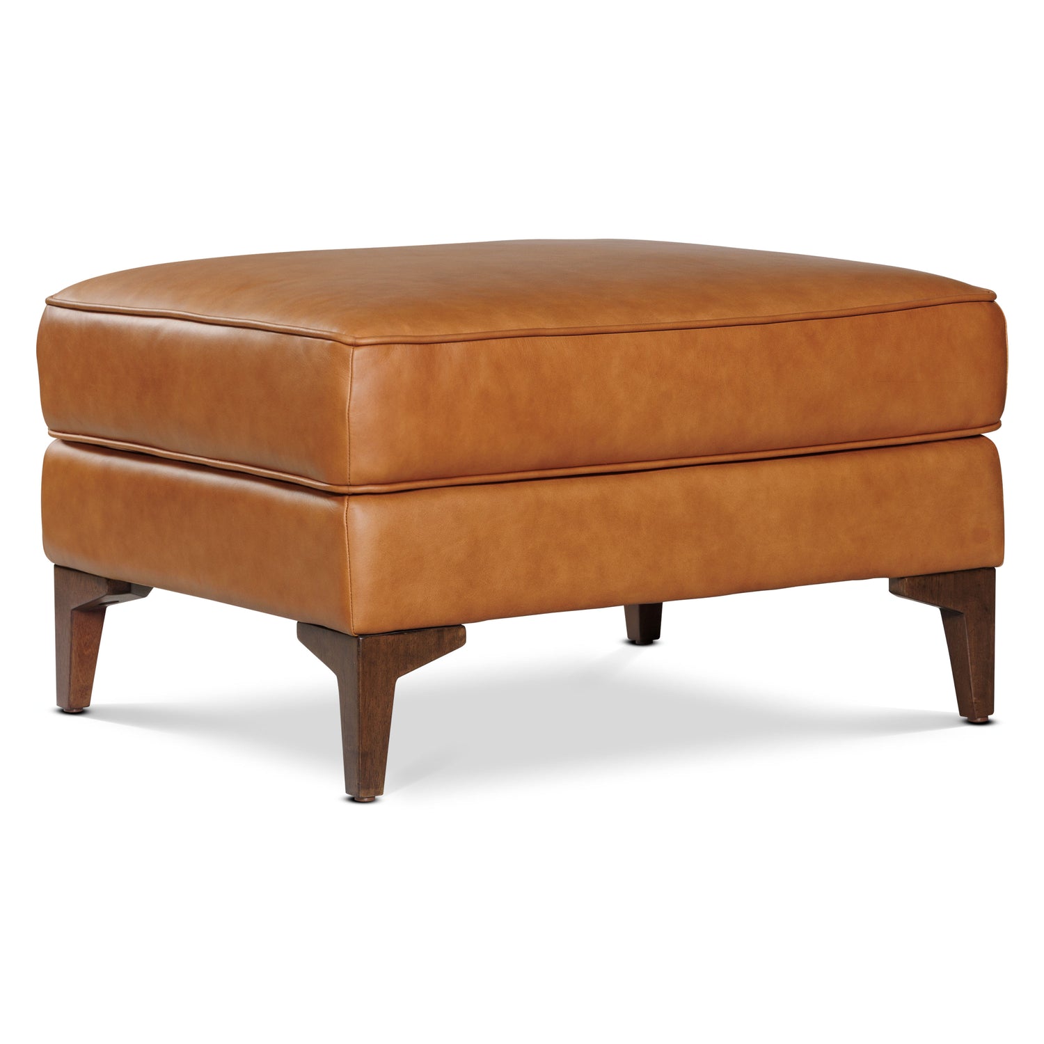 Essex Leather Ottoman 2.0 | Cognac Tan 