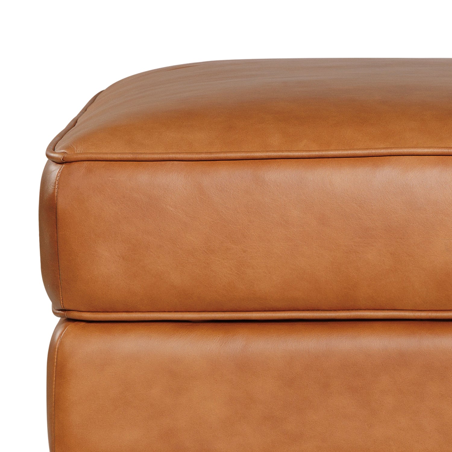 Essex Leather Ottoman 2.0 | Cognac Tan 