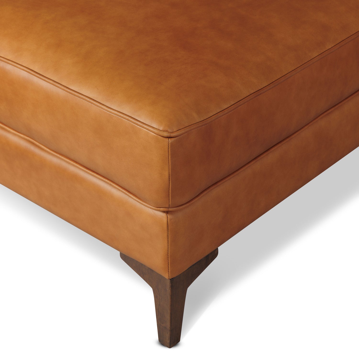 Essex Leather Ottoman 2.0 | Cognac Tan 