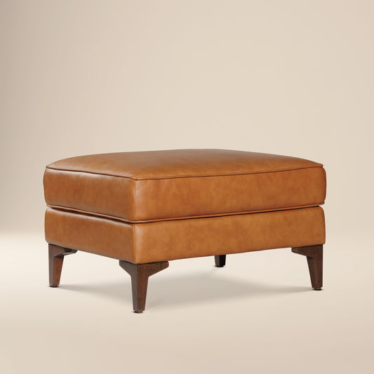 Essex Leather Ottoman 2.0 | Cognac Tan