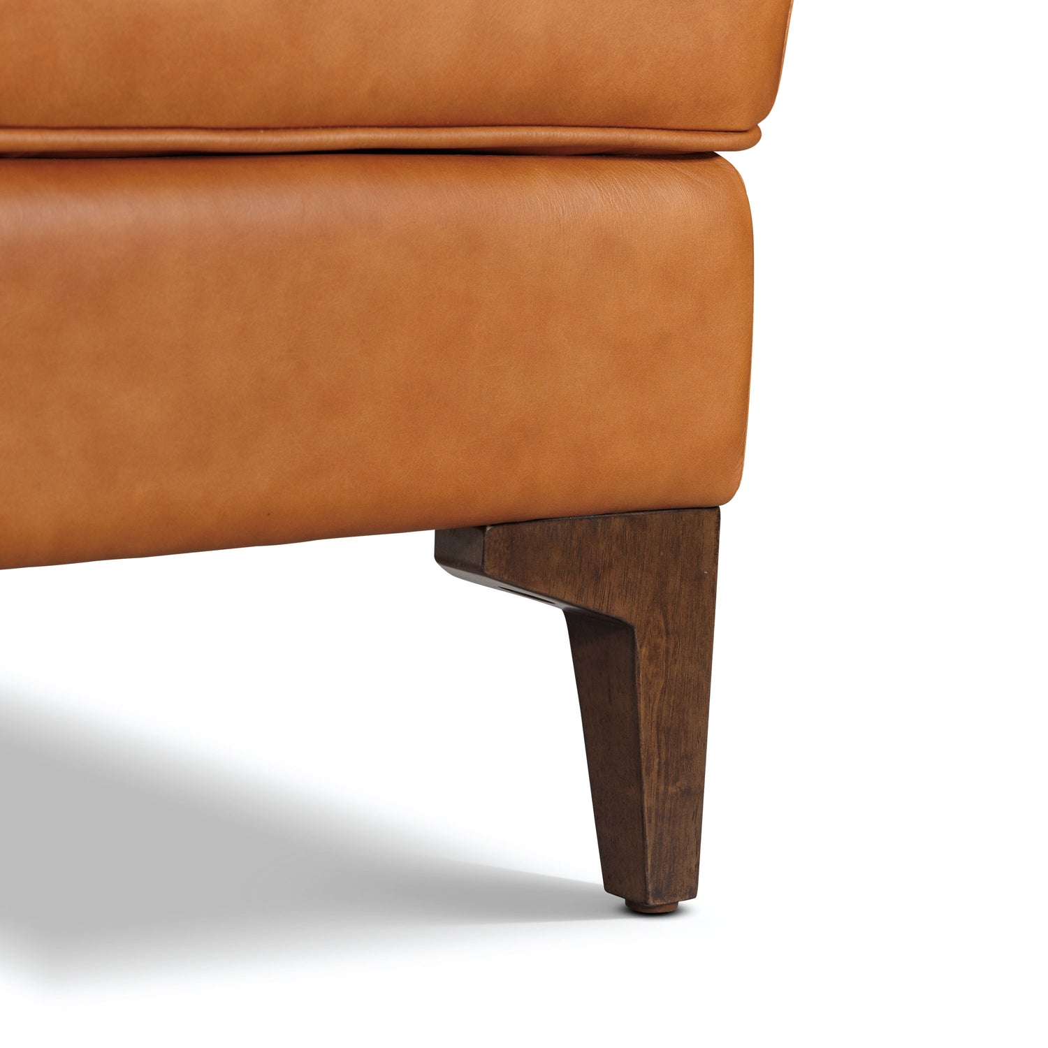 Essex Leather Ottoman 2.0 | Cognac Tan 