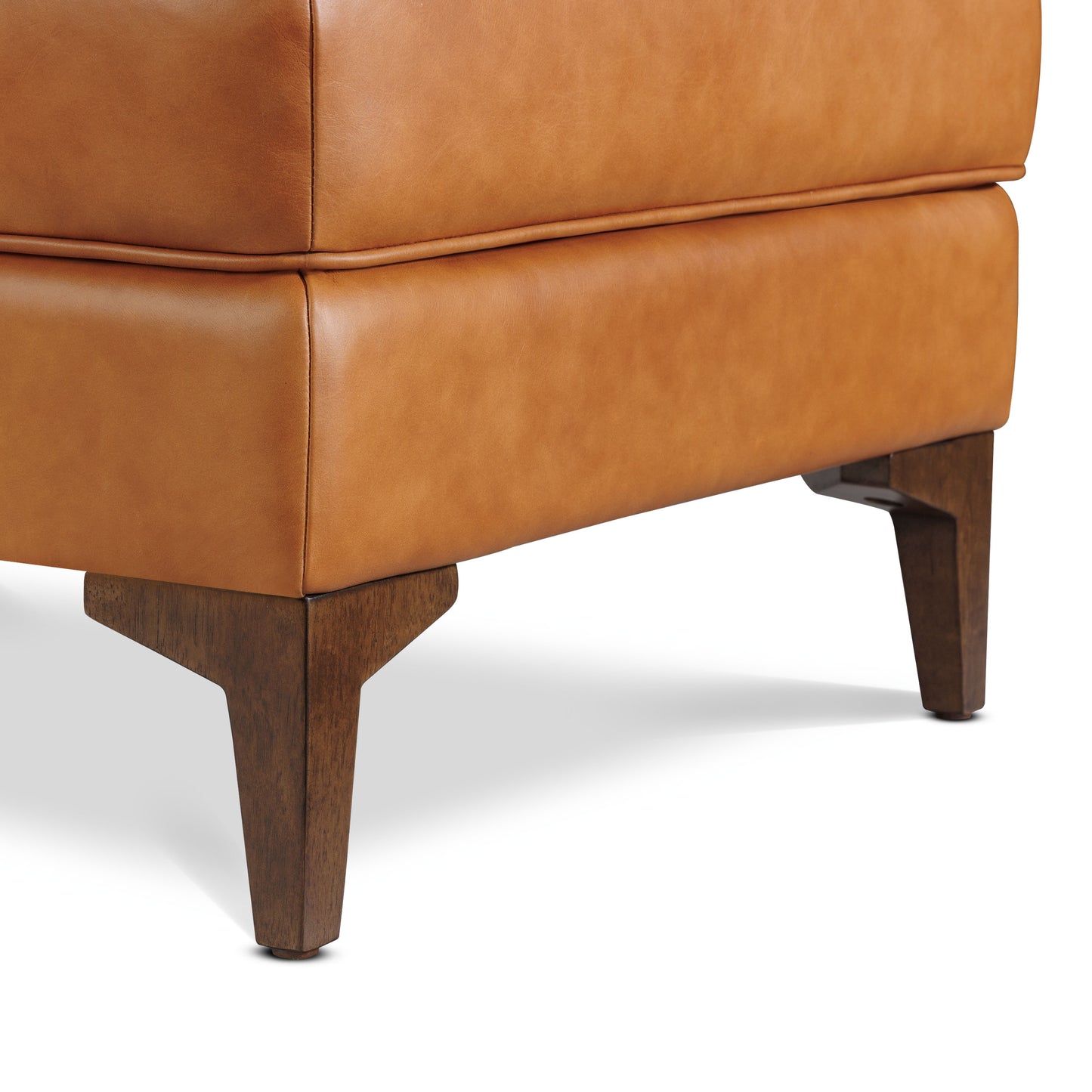 Essex Leather Ottoman 2.0 | Cognac Tan