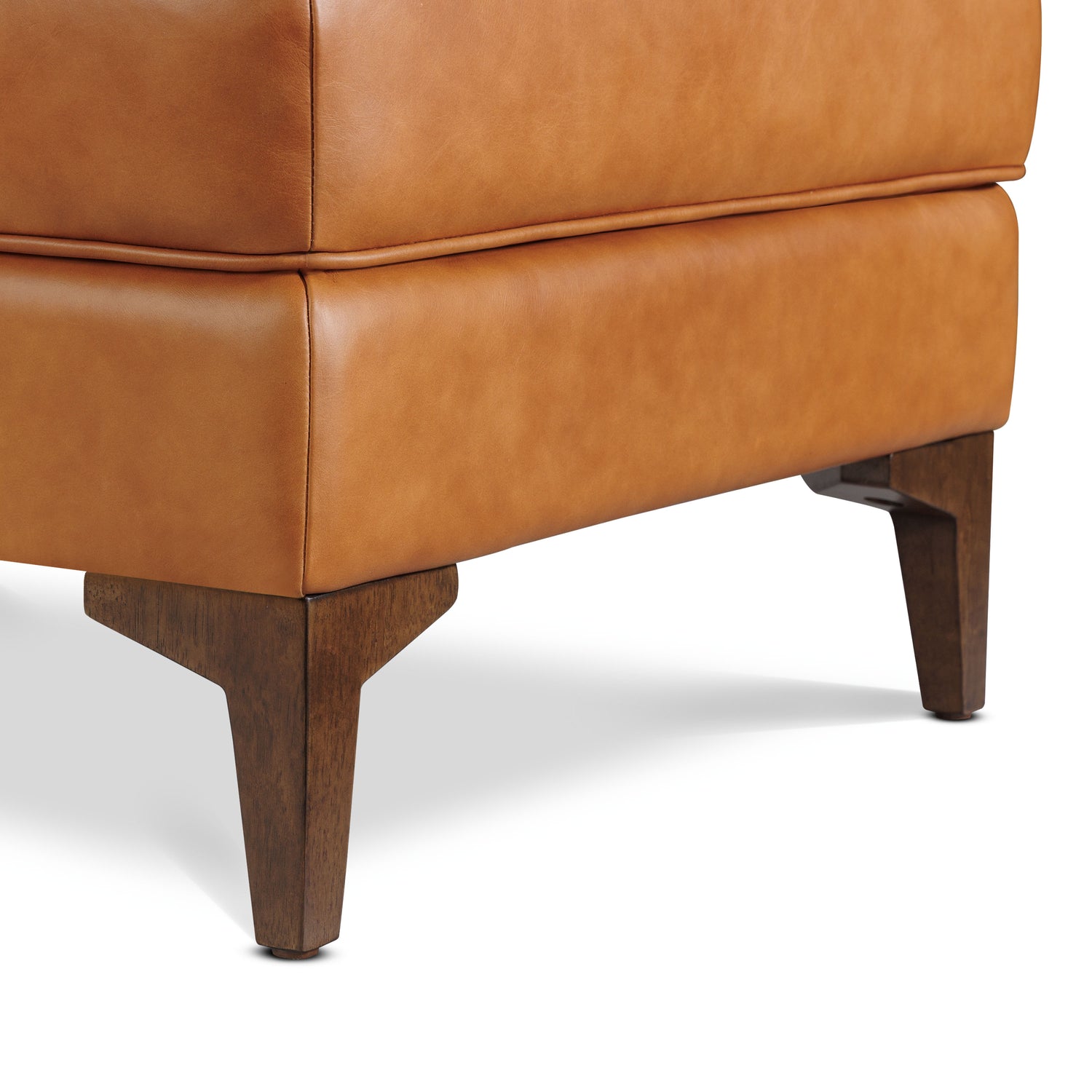 Essex Leather Ottoman 2.0 | Cognac Tan 