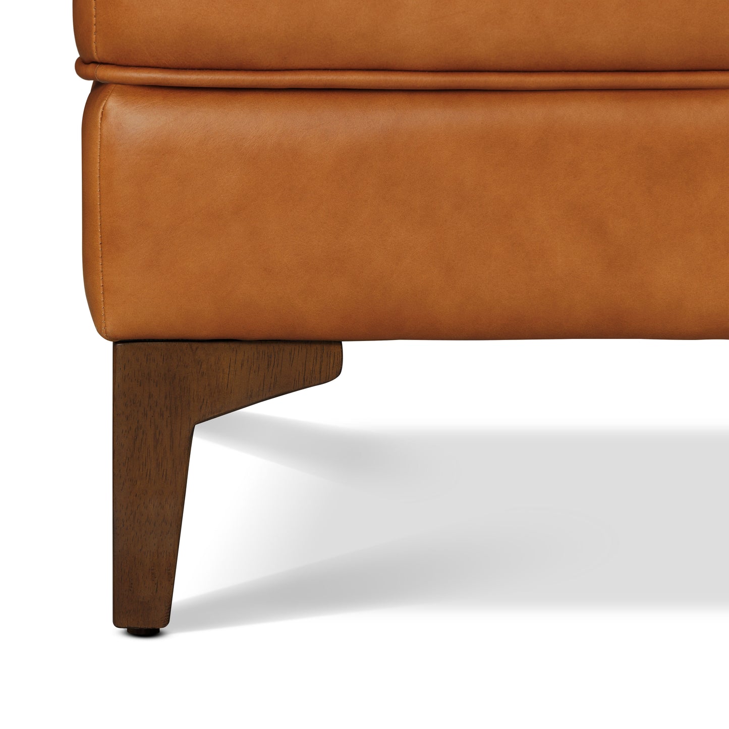 Essex Leather Ottoman 2.0 | Cognac Tan