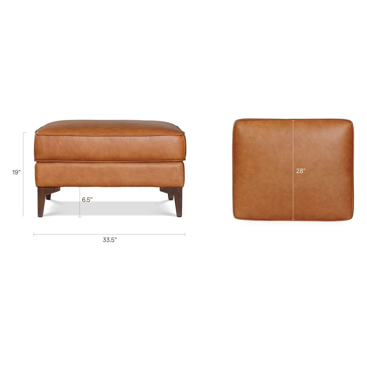 Essex Leather Ottoman 2.0 | Cognac Tan 