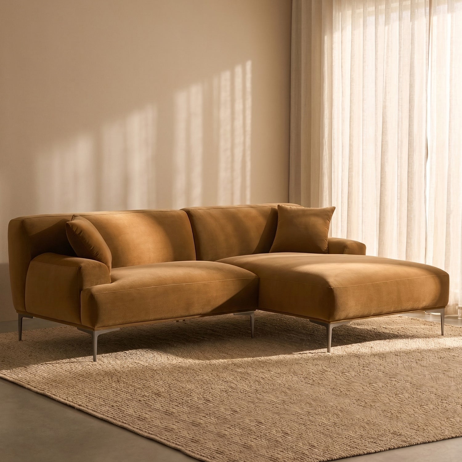 Mineta Right-Facing Sectional | Cider Rust lifestyle_image